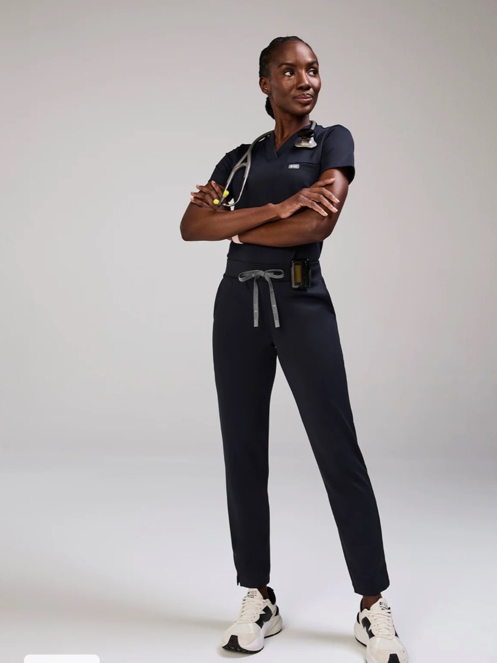 FIGS Sona FORMx Navy Slim V Neck Scrub top